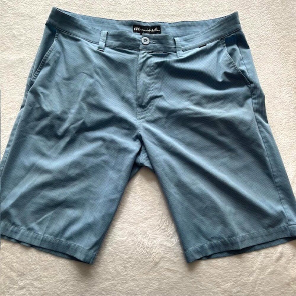 Travis Mathew Blue Flat Front Golf Shorts- Size 36